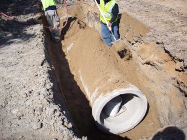 laying water pipe